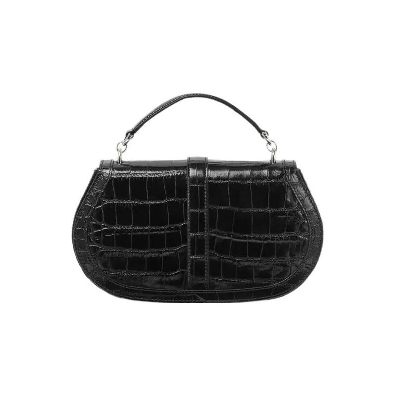 VERSACE Greca Goddess Cow Leather Shoulder Bag Crossbody Bag Handbag Regular Women's Black/Silver-2