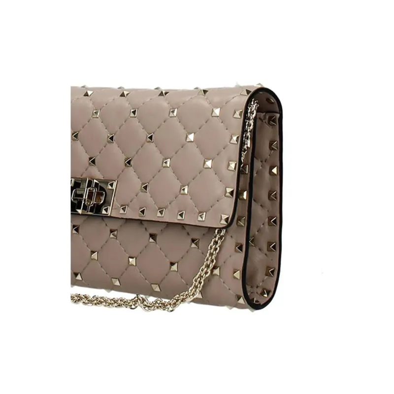 Valentino GARAVANI Leather Shoulder Bag Crossbody Bag Medium Size Women's Light Brown-3