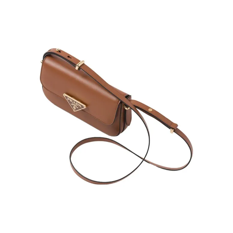 PRADA Leather Crossbody Bag, Shoulder Bag Women's Brown-1