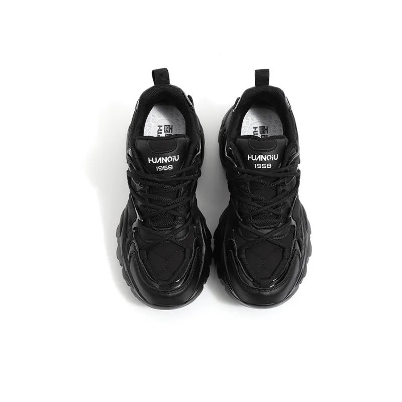 HUANQIU Cushioned Anti-Slip Wear-Resistant Lightweight Height Increasing Low-Top Chunky Sneakers Women's Ecru-1