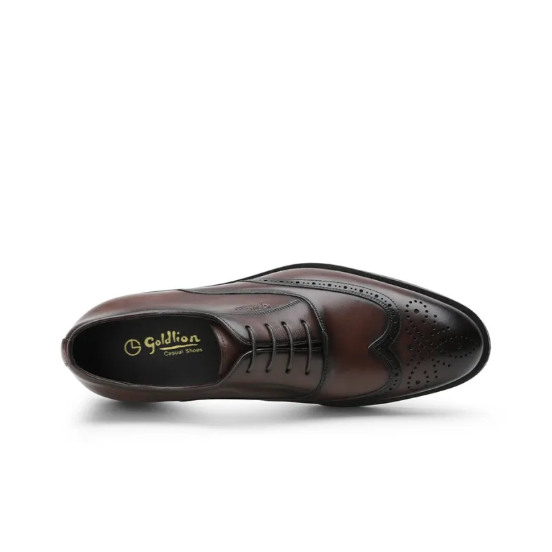 GOLDLION Dress Shoes Men Low Top Black/Brown-7