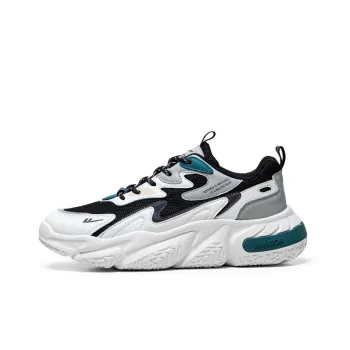 Warrior Anti Slip And Wear Resistant Breathable Low Top Chunky Sneakers Unisex Black White Gray