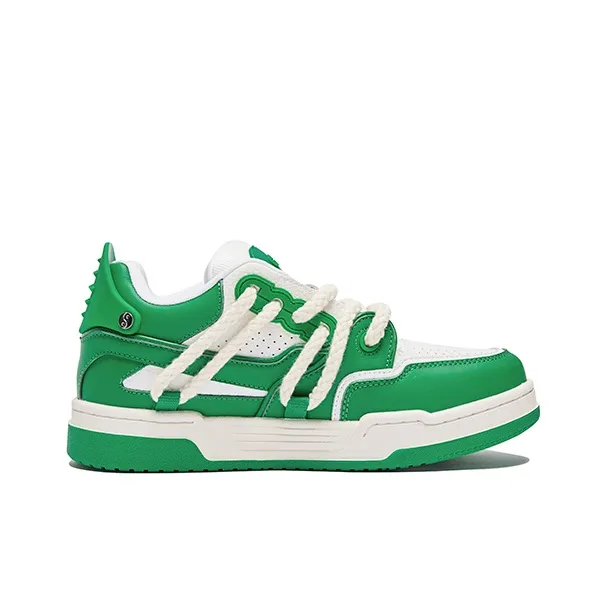 GOODBRAND Height Increasing Slip Resistant Mid Top Skateboard Shoes Unisex Zakka Green-3