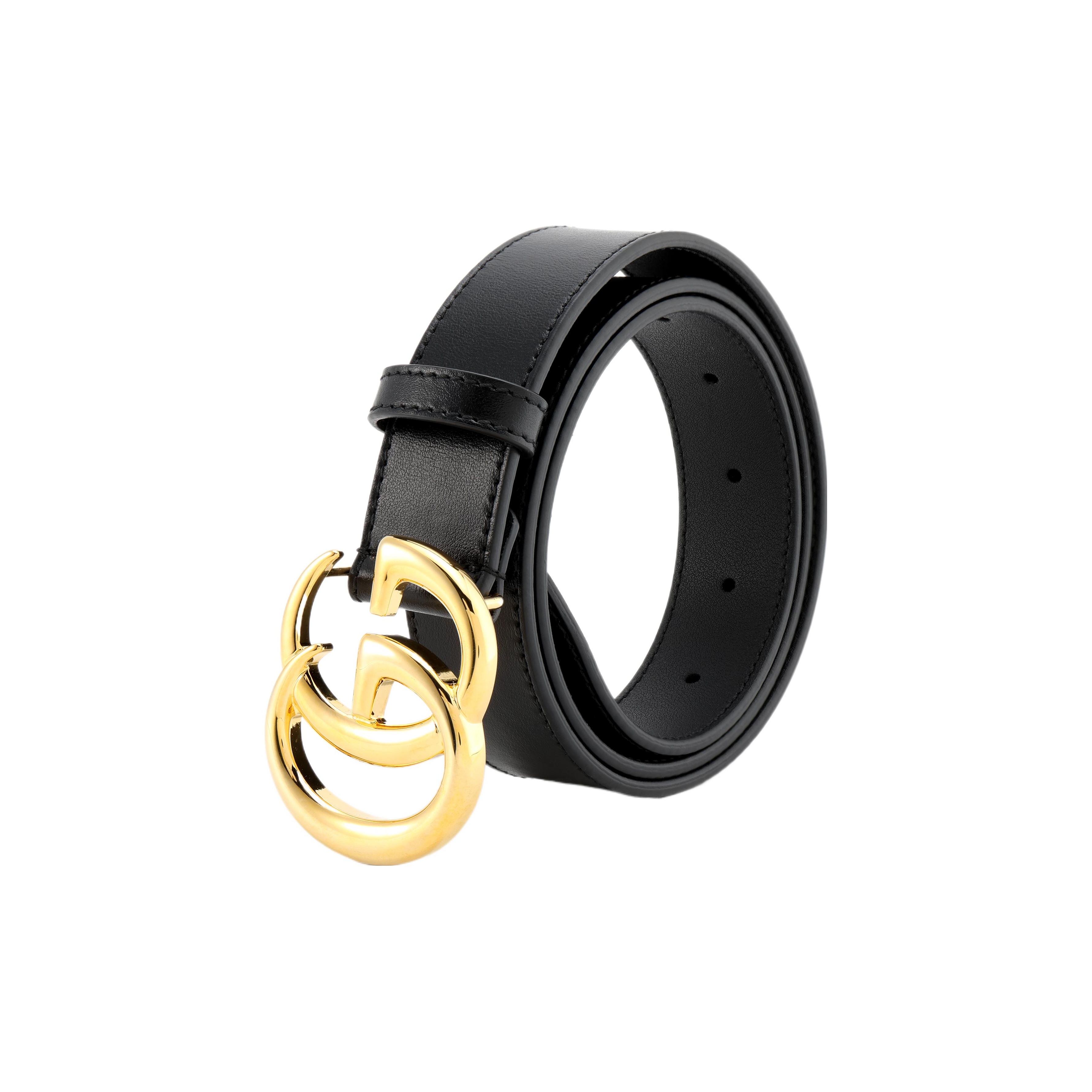 GUCCI Gg Marmont Leather Belt With Shiny Buckle 1 Width