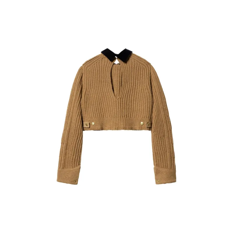 Sacai X Carhartt Wip Women's Knit Detroit Pullover Beige-1