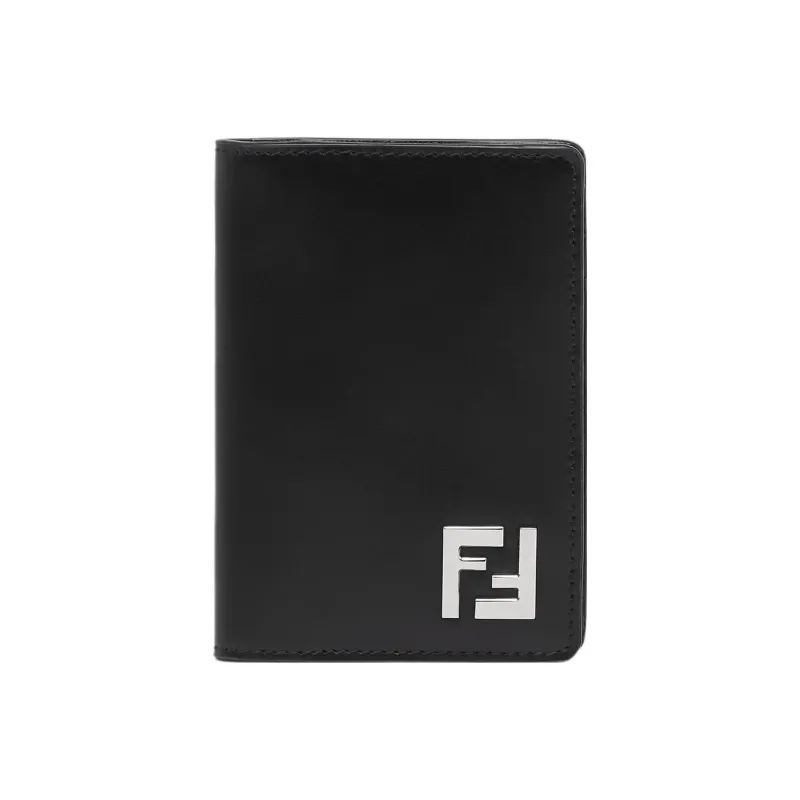 FENDI Calfskin Card Holder Men's Black-0