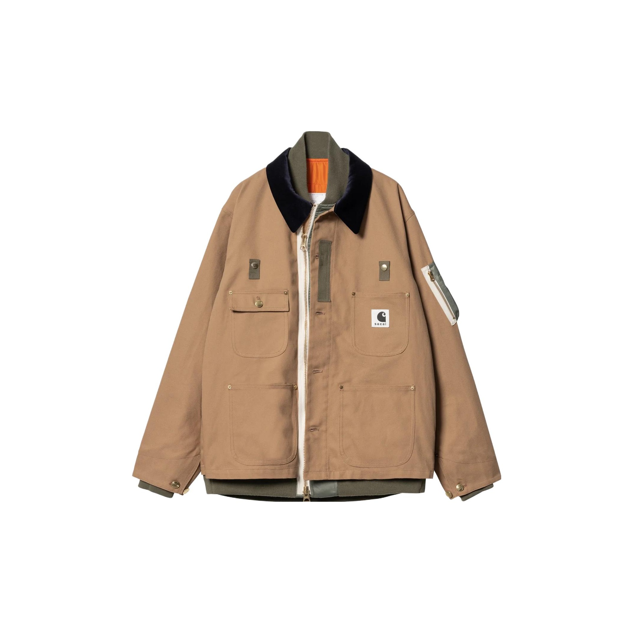 Carhartt Wip Sacai X Carhartt WIP FW23 Co branded Series Jackets Unisex Khaki POIZON