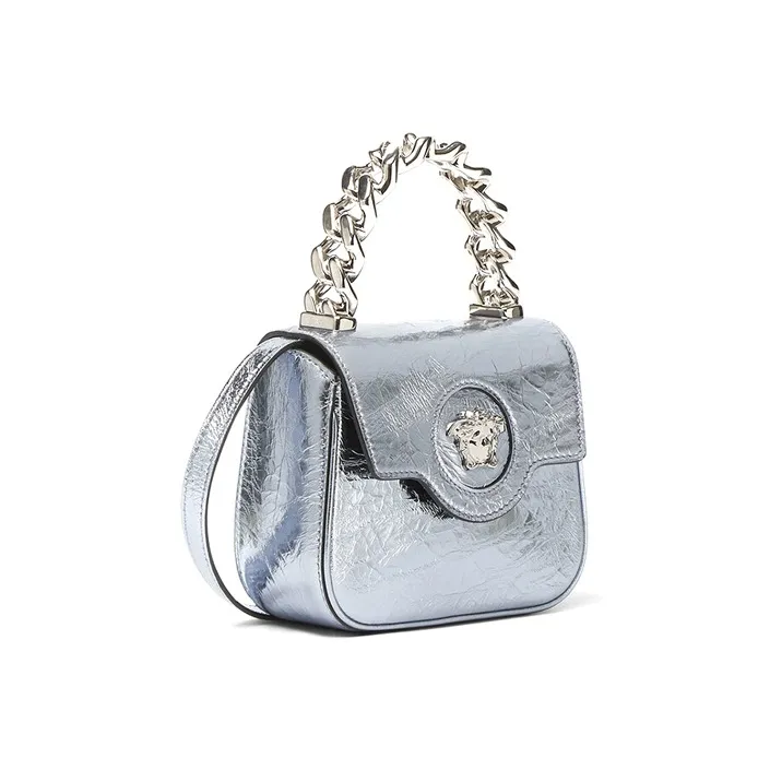 VERSACE La Medusa Lambskin Shoulder Bag Crossbody Bag Handbag Mini Women's Light Blue-1