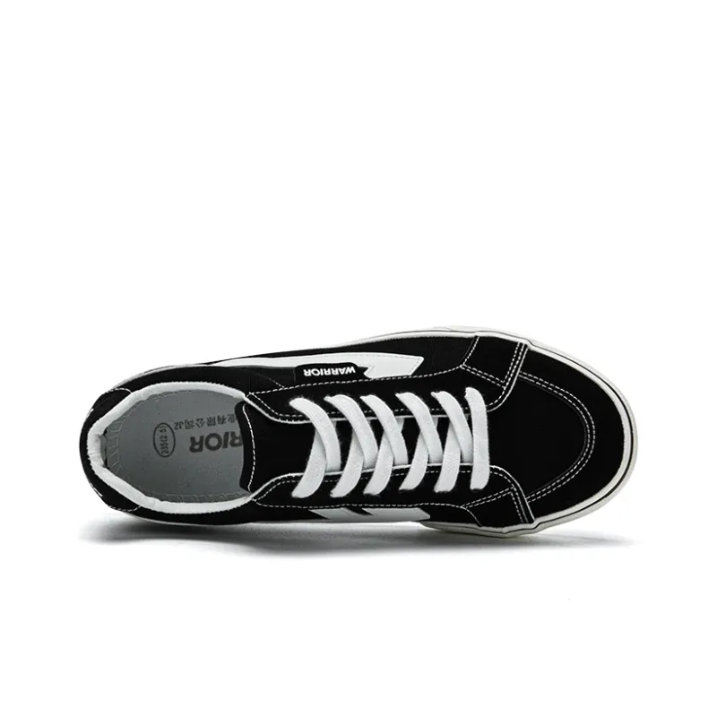 Warrior Slip Resistant, Abrasion Resistant, Lightweight Low Top Canvas Shoes Unisex Black White-3