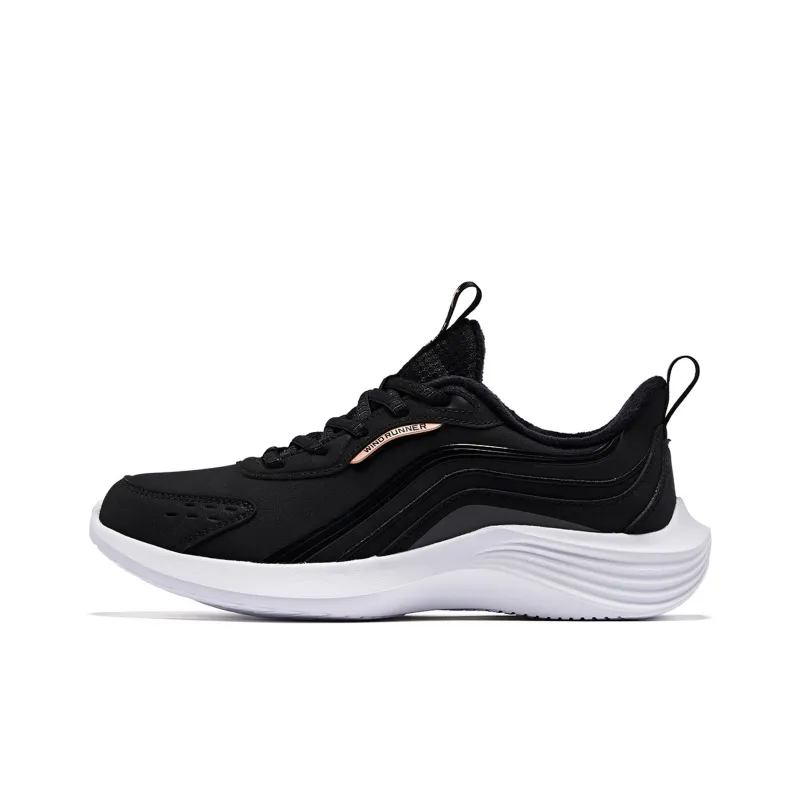 QIAODAN Cushioning Wear Resistant Low Top Running Shoes Women's Black-0
