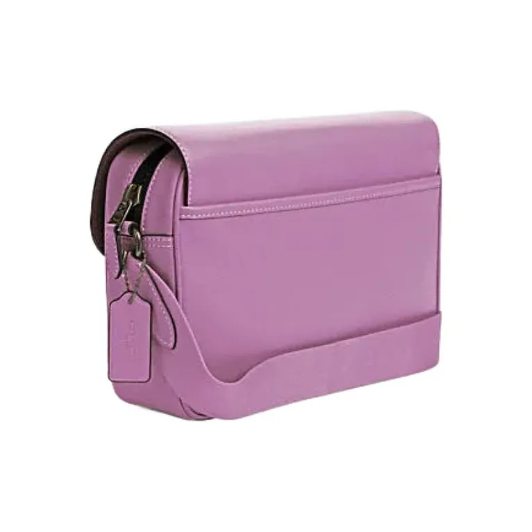 COACH Track Cow Leather Messenger Bag Shoulder Bag Crossbody Bag Large Size Men's Purple-1
