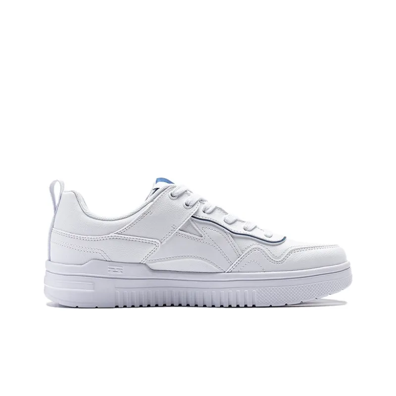 LiNing Qingyun Anti Slip And Wear Resistant Breathable Low Top Skateboard Shoes Men's Standard White/Deep Sail Blue-1
