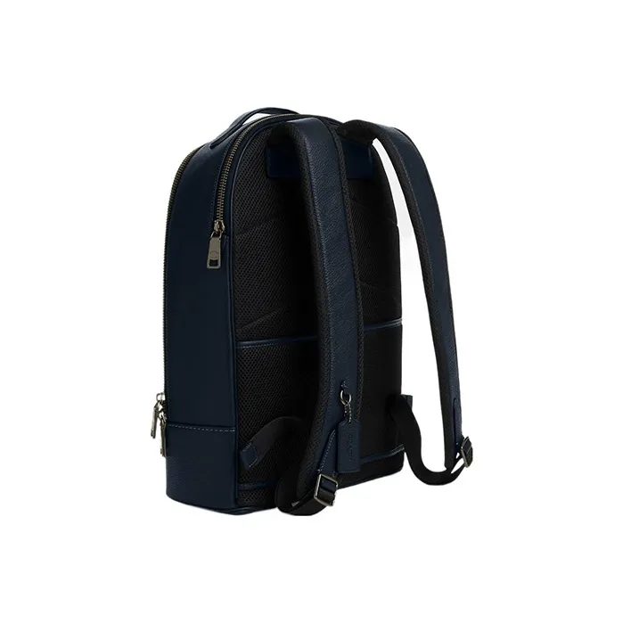 COACH Pebbled Leather Backpack Tubas Men's Marine Blue-1