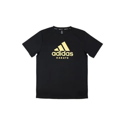 Adidas T-Shirts Men Black Base With Gold Logo