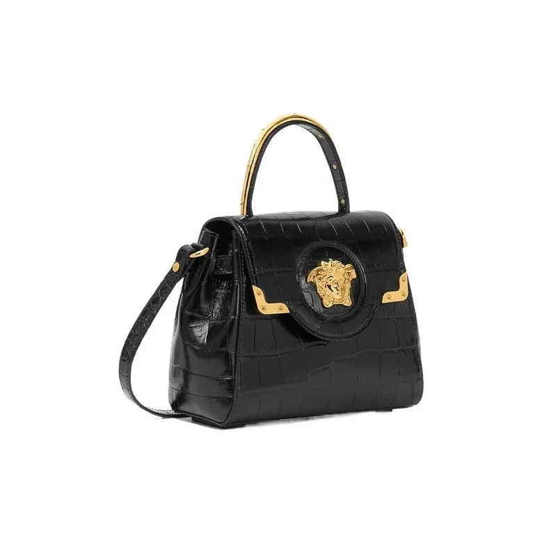 VERSACE La Medusa Cow Leather Shoulder Bag Crossbody Bag Handbag Small Size Women's Black-1