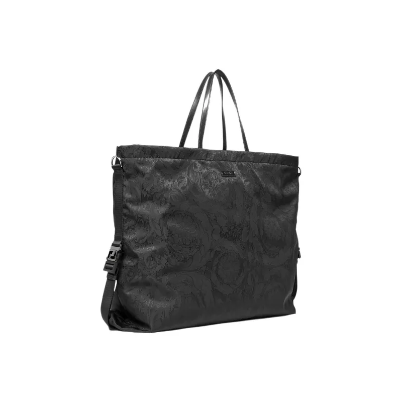 VERSACE Polyamide Tote Bag Shopping Bag Handbag Large Size Men's Black-1