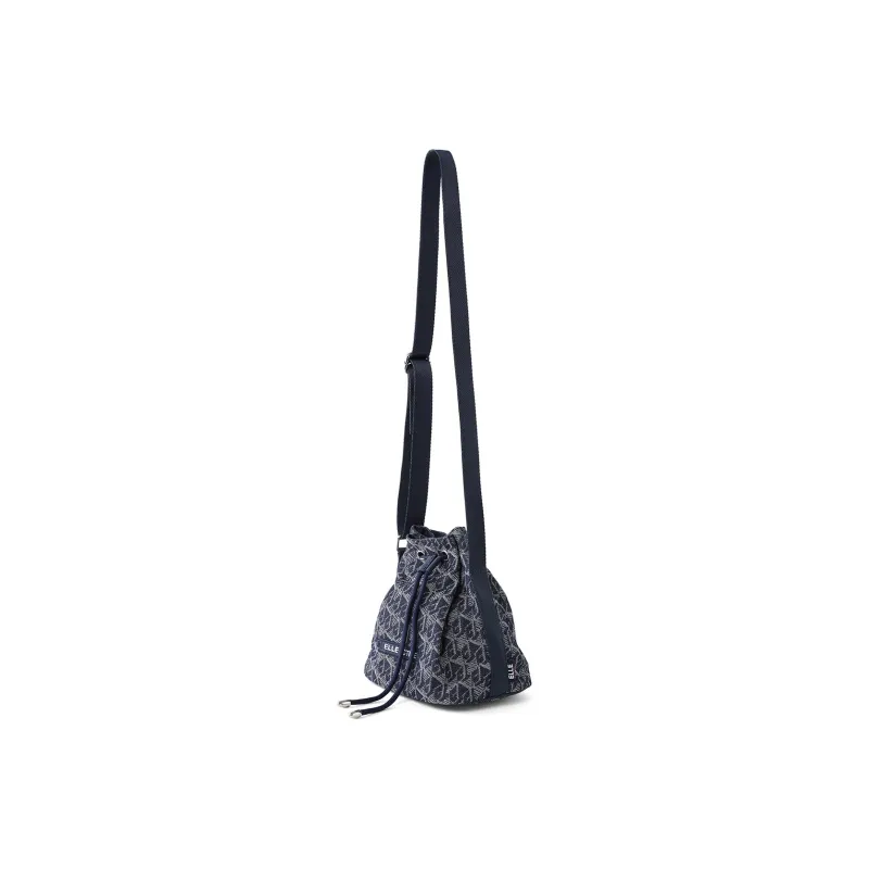 Elle Active Fabric Bucket Bag, Shoulder Bag, Crossbody Bag Medium Size Women's Denim Blue-1