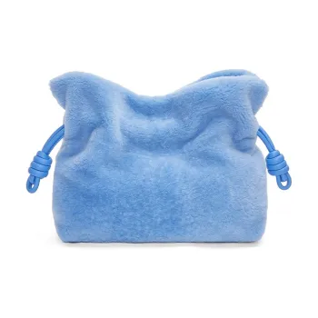 LOEWE Flamenco Shearling One Shoulder Crossbody Clutches Regular Women's Green Purple Blue