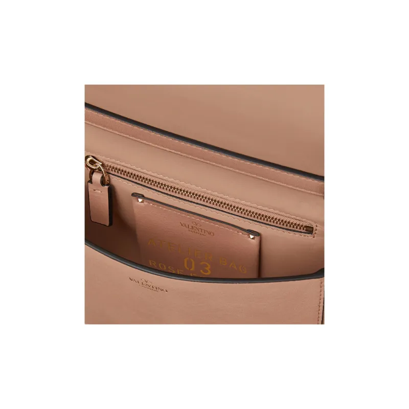 Valentino Atelier Sheepskin Leather Messenger Bag Shoulder Bags Handbags Women's Nude Pink-3