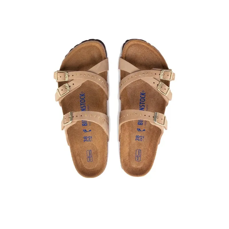 Birkenstock Franca Soft Footbed Nubuk Leather Narrow Fit 'Sandcastle' Women's-3