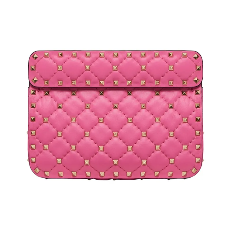 Valentino ROCKSTUD SPIKE Soft Sheep Leather Handbag Shoulder Bag Crossbody Bag Small Size Women's Pink-2