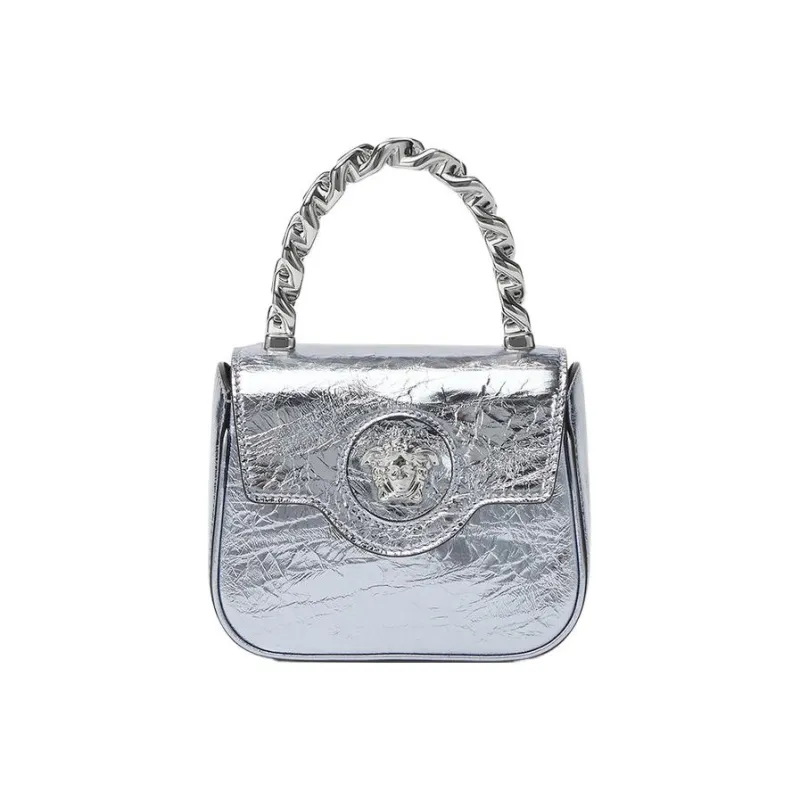 VERSACE La Medusa Lambskin Shoulder Bag Crossbody Bag Handbag Mini Women's Light Blue-0