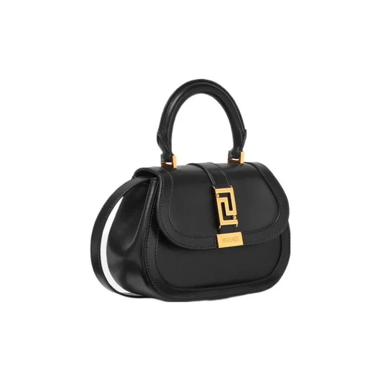 VERSACE Greca Goddess Cow Leather Shoulder Bag Crossbody Bag Handbag Mini Women's Black-1