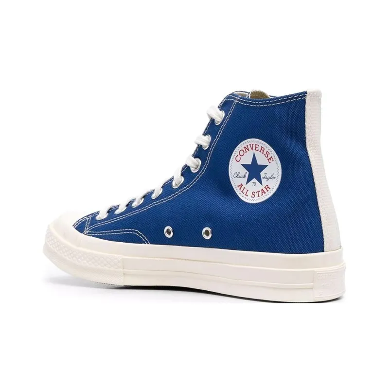 CDG High Top Skateboard Shoes Men's Blue-3