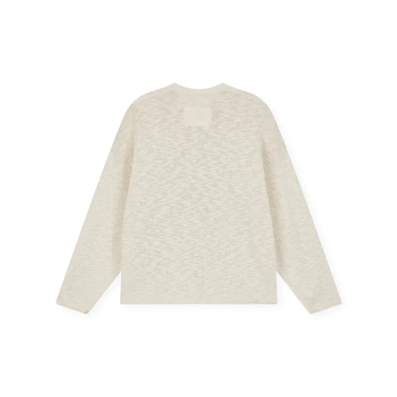 THE SALVAGES FASHION CLUB Long Sleeved Sweater Unisex Apricot-1