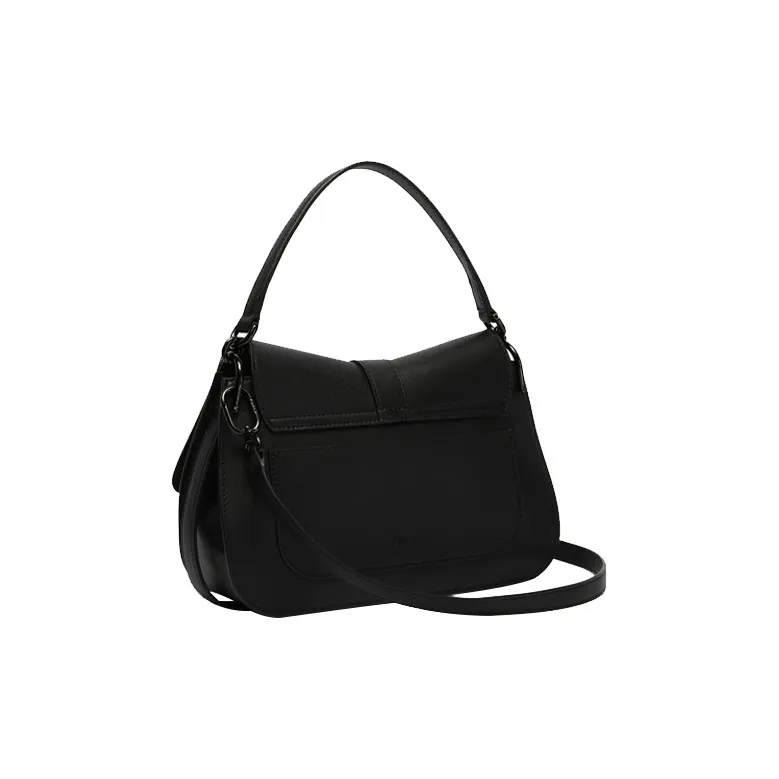 Furla Calfskin Shoulder Bag, Crossbody Bag, Handbag Medium Size Women's Black-2