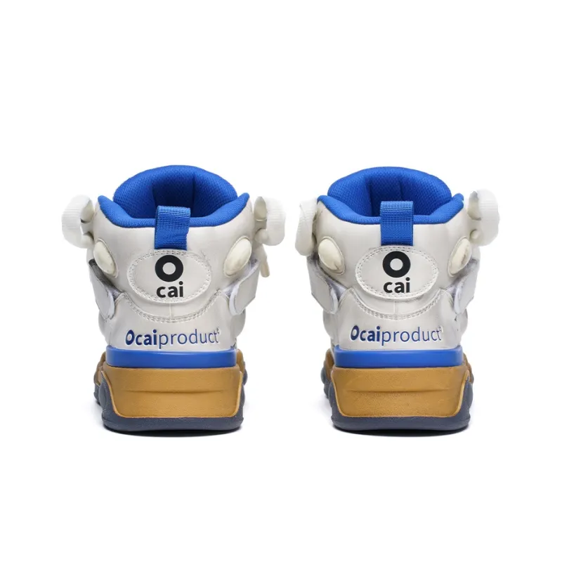 Whoosis X Ocai Basketball Shoes Unisex High Top White/Blue/Brown/Black-2