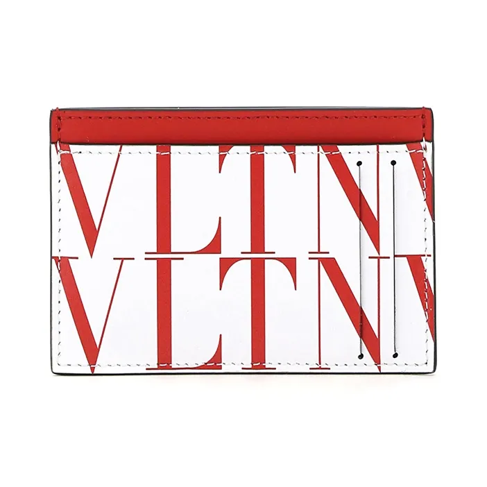 Valentino Cow Leather Card Holder Men's White-0