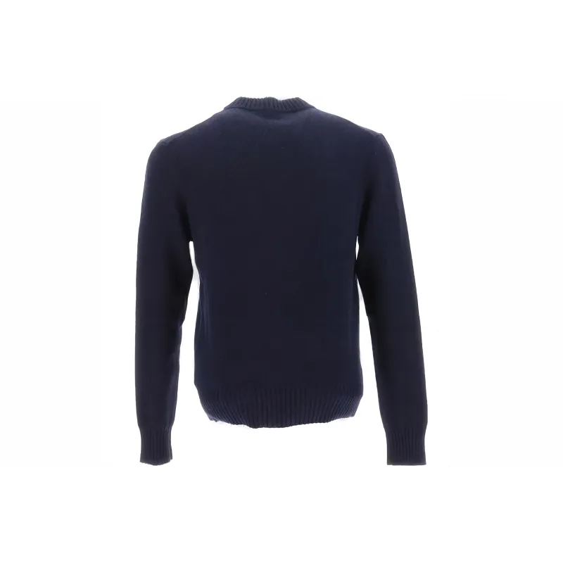 Ami Paris Logo Embroidered Knitted Jumper-1