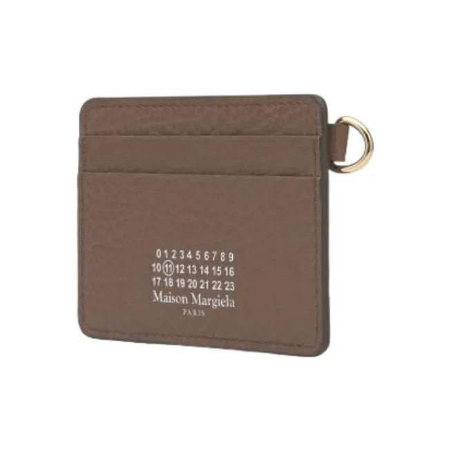 Maison Margiela Grain Leather Key Ring Card Holder Women's Brown-1