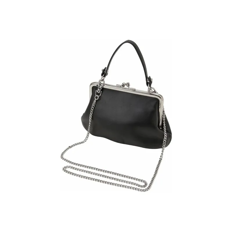 Vivienne Westwood Lambskin Dumpling Bag Handbag Shoulder Bag Crossbody Bag Wallet Regular Women's Black-3