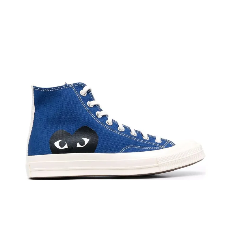 CDG High Top Skateboard Shoes Men's Blue-1