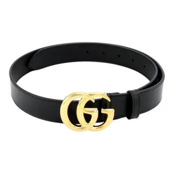 GUCCI Gg Marmont Leather Belt With Shiny Buckle 1 Width