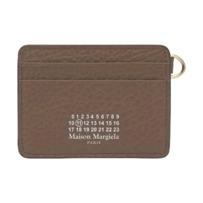 Maison Margiela Grain Leather Key Ring Card Holder Women's Brown-3