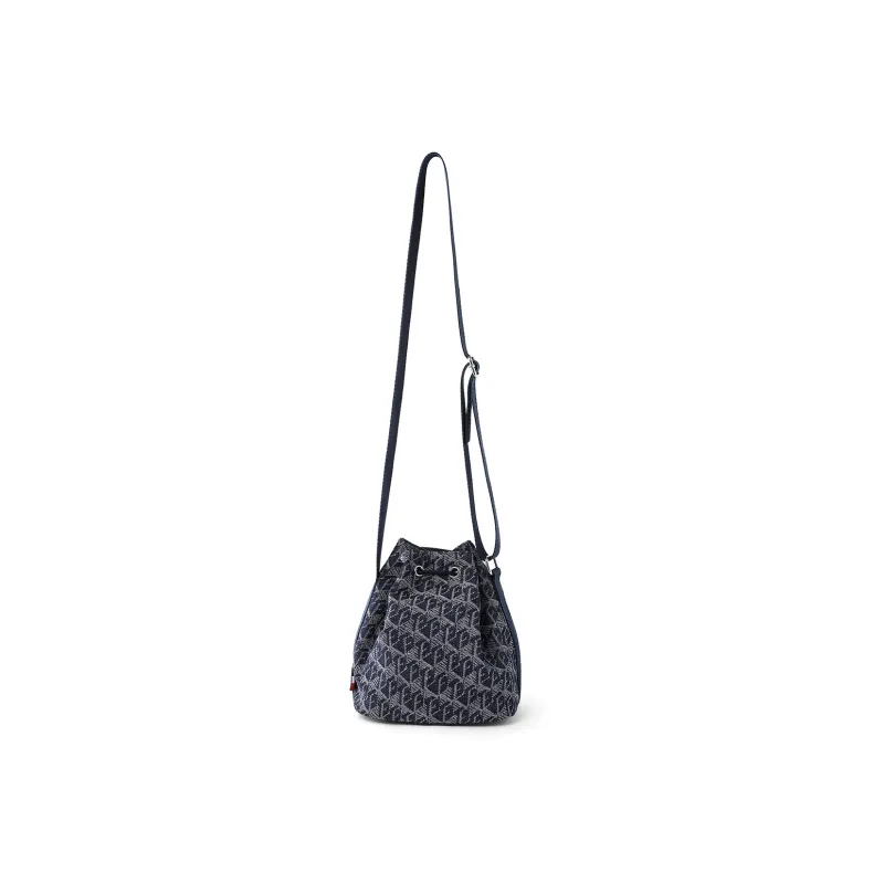Elle Active Fabric Bucket Bag, Shoulder Bag, Crossbody Bag Medium Size Women's Denim Blue-2