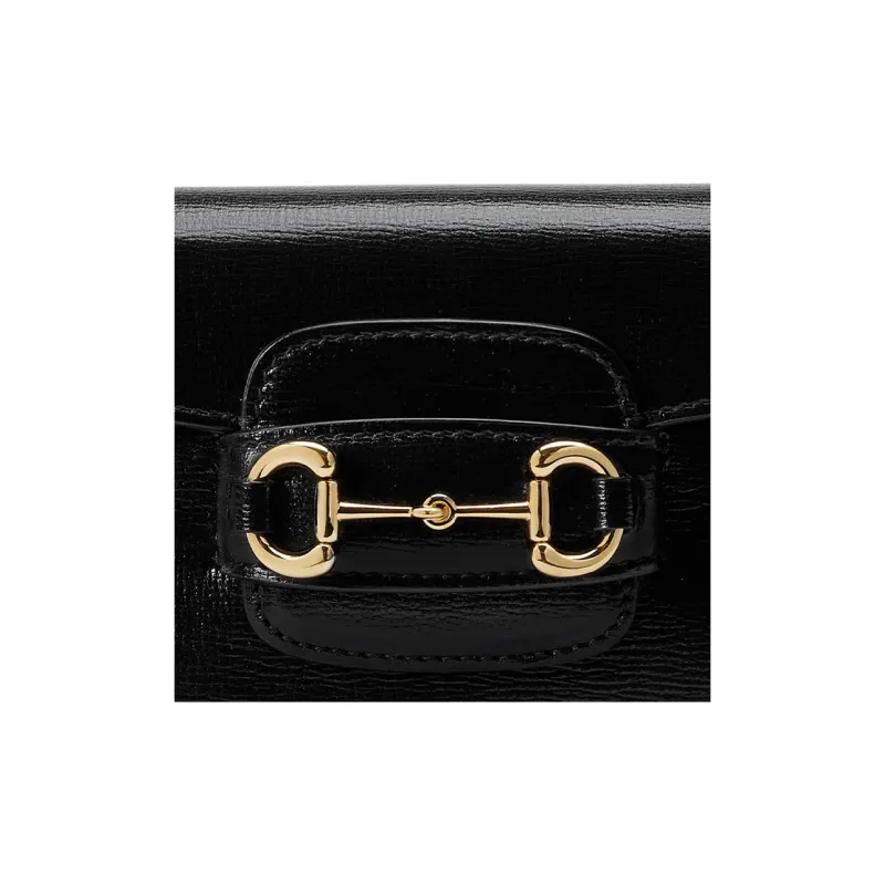 GUCCI Horsebit 1955 Leather Shoulder Bag, Crossbody Bag Mini Women's Black-7