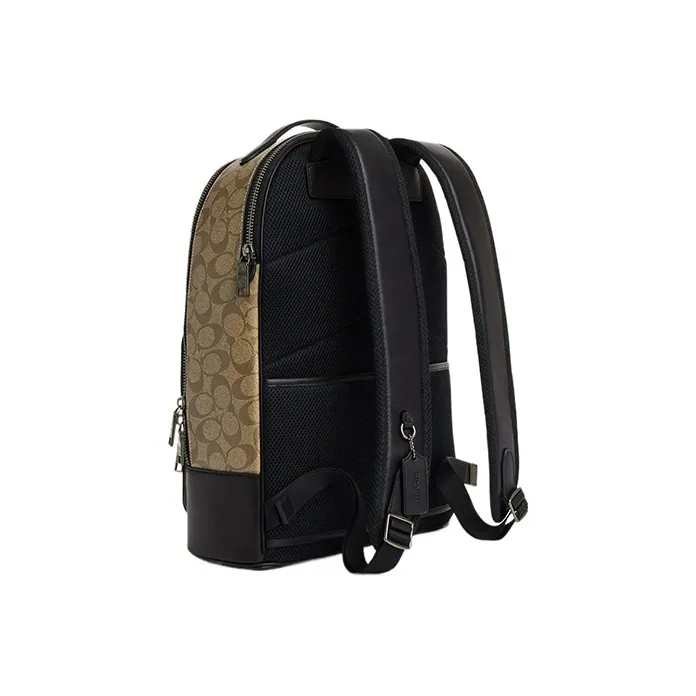 COACH ETHAN Coated Canvas With Calfskin Backpack Large Size Men's Khaki-1
