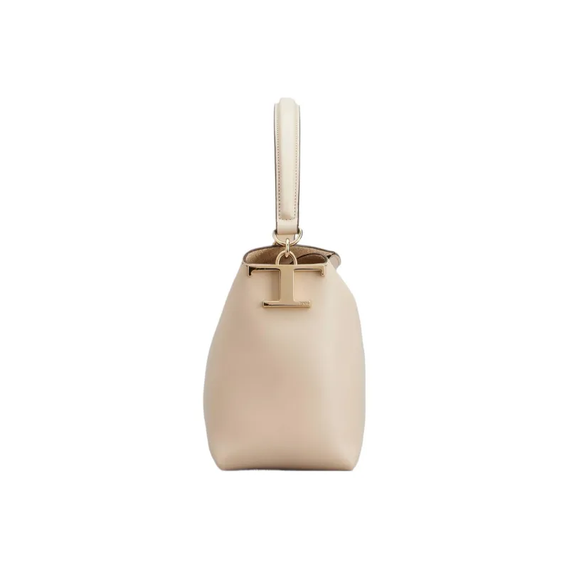 TOD'S Leather Crossbody Handbag Shoulder Bag Mini Women's Beige-2