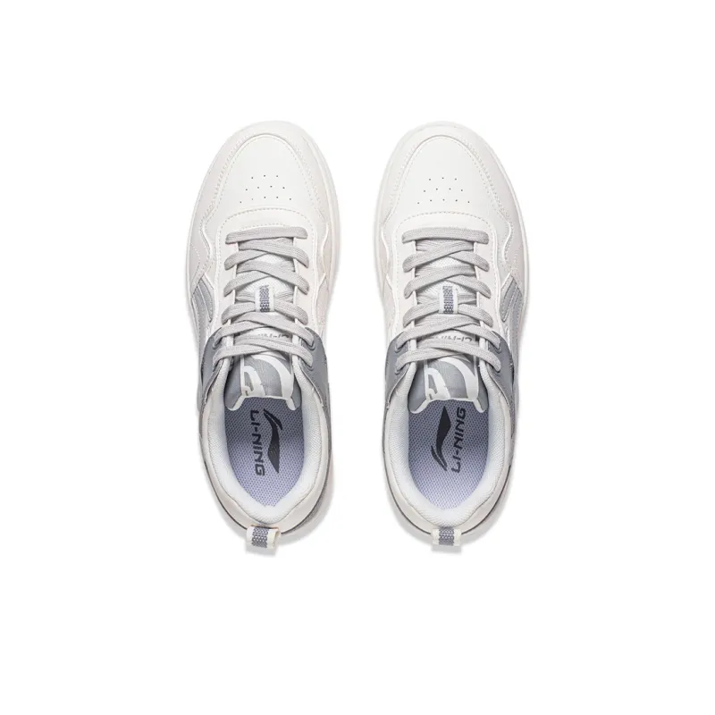 LiNing Cyan Cloud Anti Slip And Wear Resistant Breathable Low Top Skateboard Shoes Men's Mist White/Ultimate Gray-3