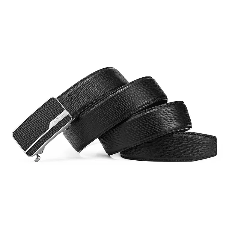 FAIRWHALE Water Ripple Business Cow Leather Belts Men's Width 3.4CM-0