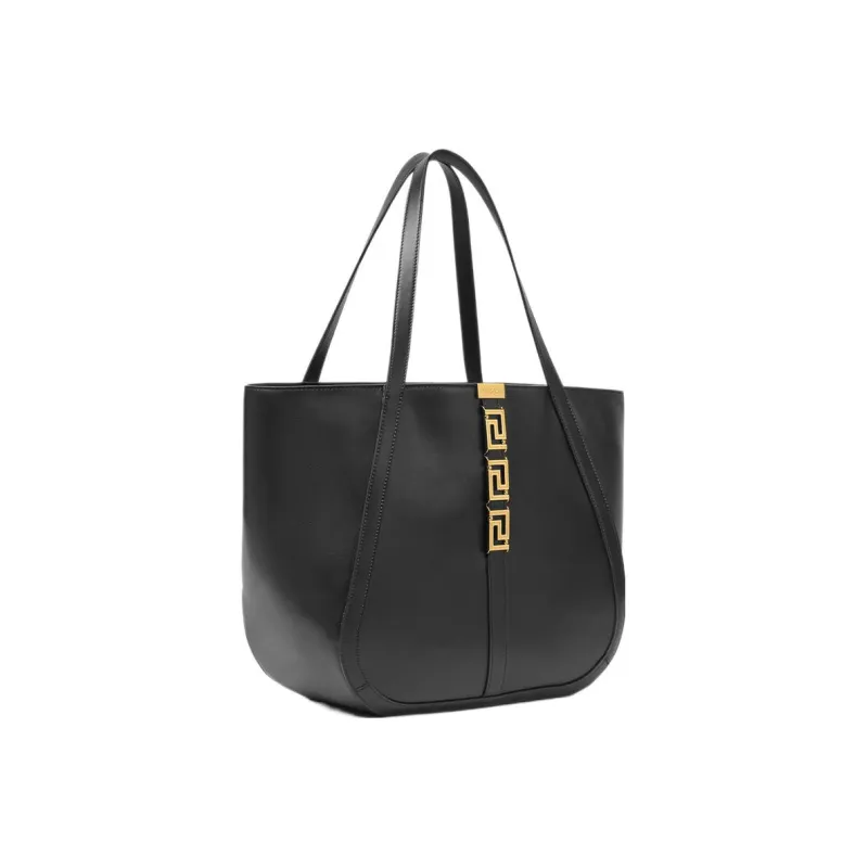 VERSACE Greca Goddess Cow Leather Tote Bag Shopping Bag Handbag Large Size Women's Black-1