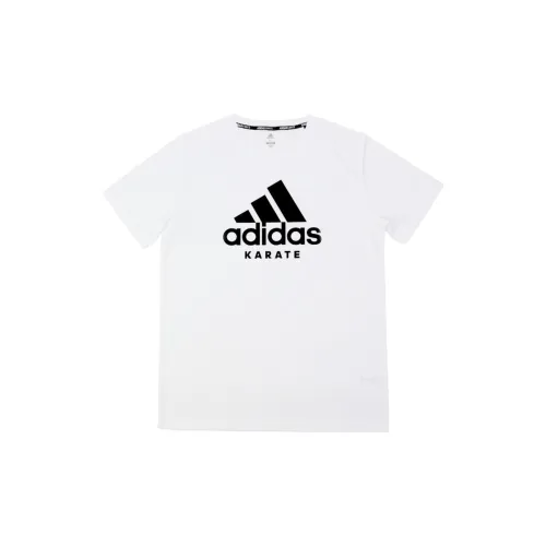 Adidas T-Shirts Men White Base With Black Logo