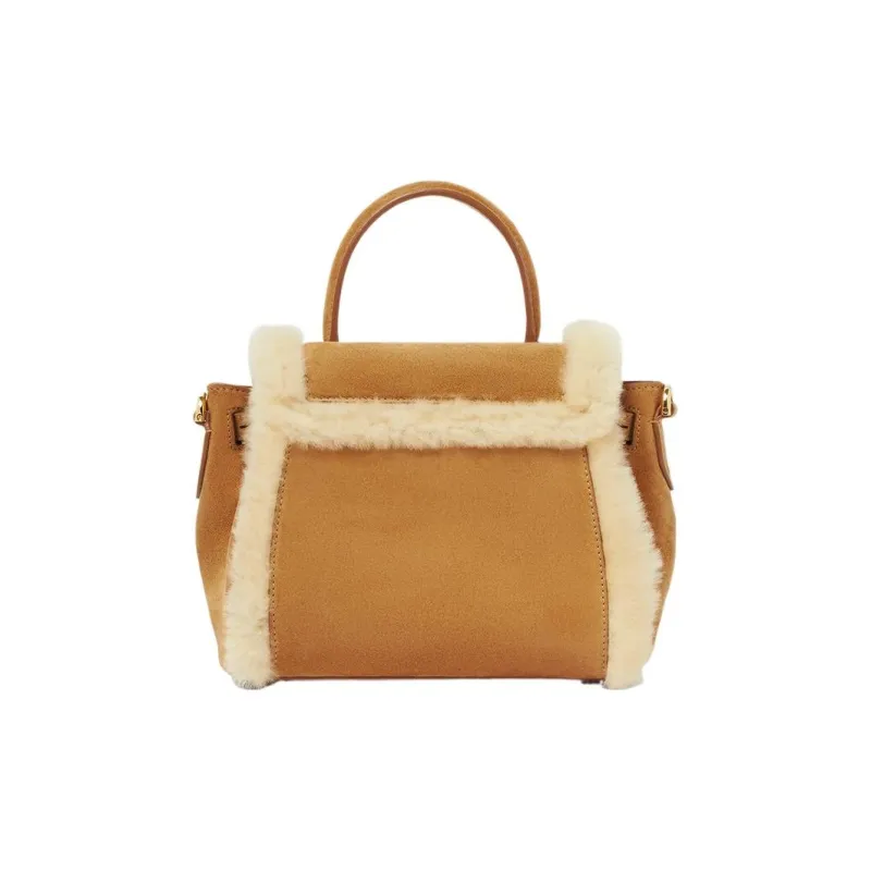 VERSACE La Medusa Cow Leather Patchwork With Sheepskin Shoulder Bag Crossbody Bag Handbag Small Size Women's Brown-2