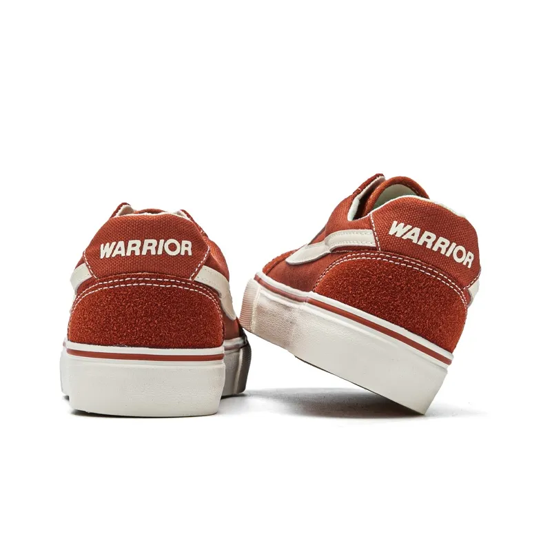 Warrior Anti Slip Wear Resistant Low Top Canvas Shoes Unisex Rusty Red Beige-4