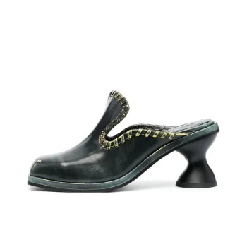 ECKHAUS LATTA 75mm Square toe Leather Mules Women's