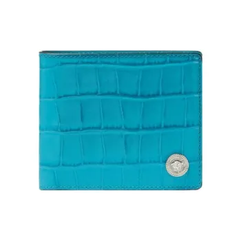 VERSACE MEDUSA BIGGIE Series Calfskin Wallet Regular Men's Turquoise